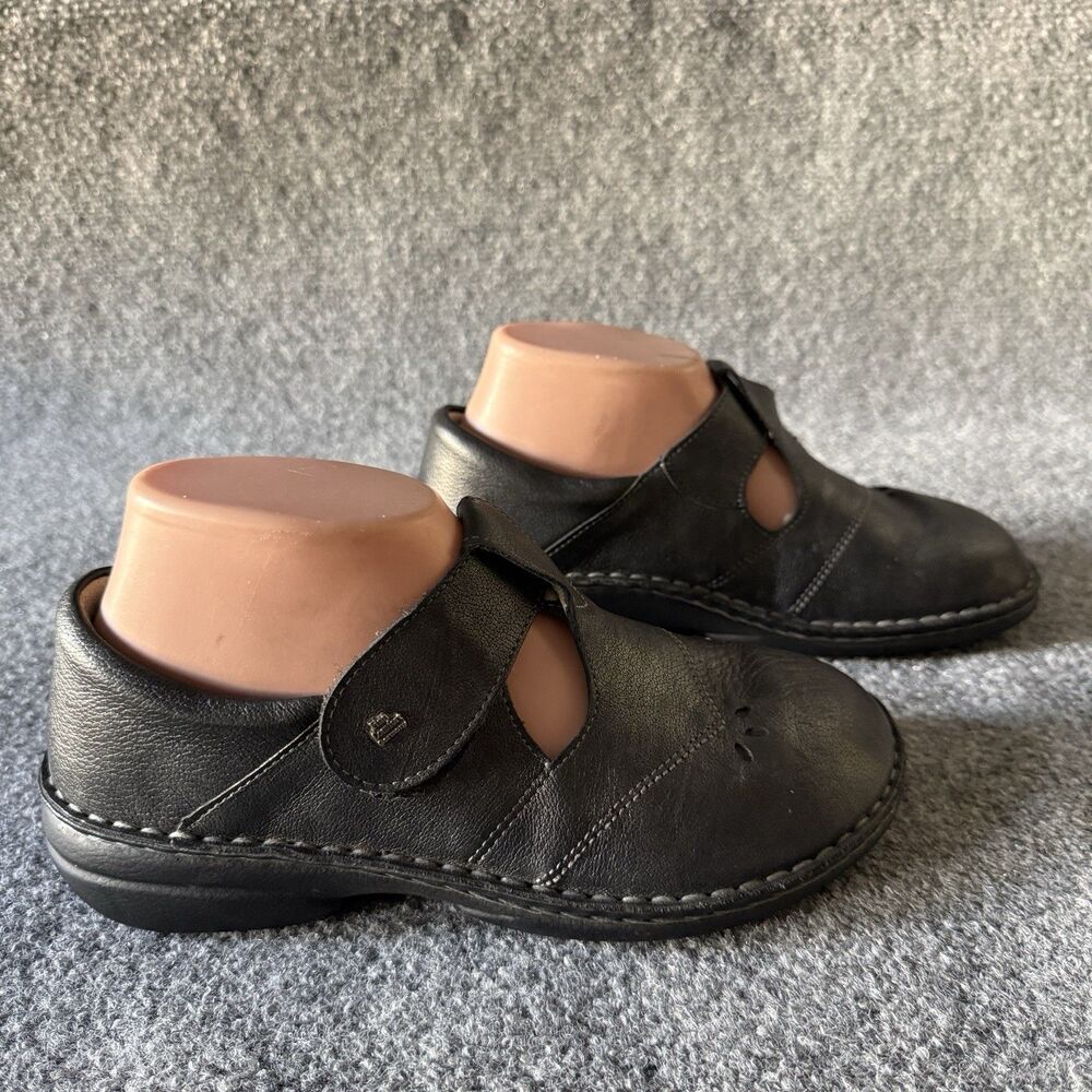 Finn Comfort Mary Jane Black Leather Comfort Shoes Women's EU 38 US 7.5 6221903